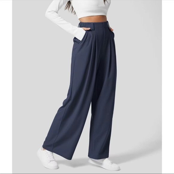 HALARA Pants - HALARA Navy Wide-Leg Women's Pants